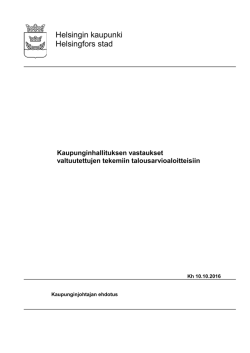 Kaupunginhallituksen vastaukset valtuutettujen tekemiin