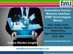 Automotive Human-Machine Interface (HMI) Technologies Market to Expand at a Steady CAGR through 2026