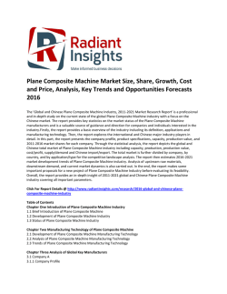 Plane Composite Machine Market Size, Share, Analysis, Key Trends and Opportunities Forecasts 2016
