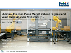 Chemical Injection Pump Market Volume Forecast and Value Chain Analysis 2016-2026