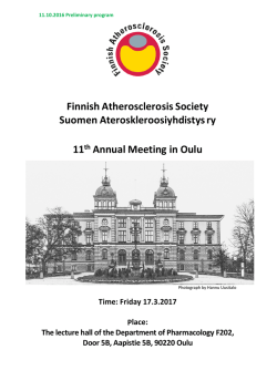 The 11th Annual Meeting of the Finnish Atherosclerosis
