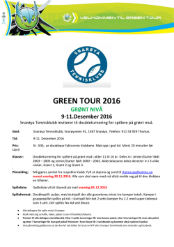green tour 2016 - Stabekk Tennisklubb