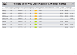 V40 CROSS COUNTRY Van Prisliste