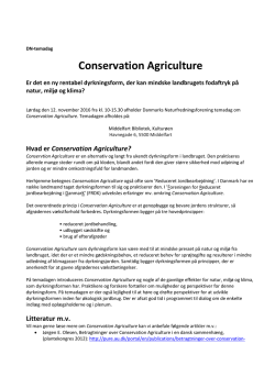Conservation Agriculture - Danmarks Naturfredningsforening