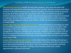 Leading CRM for Educational Institutions