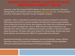 AmTrust Financial Services Is awarded The GWSCA&rsquo;s &ldquo;Innovation in Warranty&rdquo; Honour