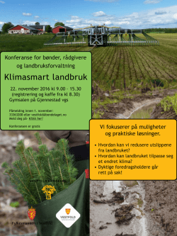 Invitasjon og program Klimasmart landbruk 22.11.2016
