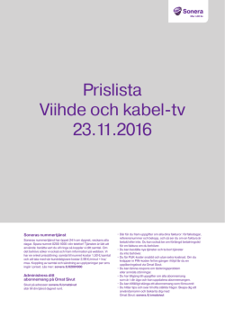 Prislista Viihde och kabel-tv 23.11.2016