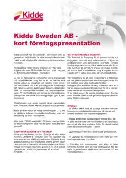 Kidde Sweden AB - kort företagspresentation