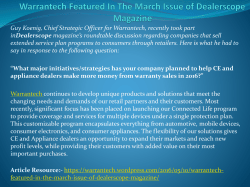 Warrantech Featured In The March Issue of Dealerscope Magazine