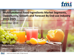 Multifunctional Food Ingredients Market Segments, Opportunity, Growth and Forecast By End-use Industry 2015-2025