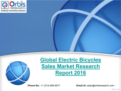 Global Electric Bicycles Sales Market Research Report 2016