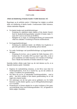 FAKTAARK Aftale om håndtering af danske kunder i Gable