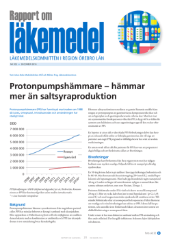 Protonpumpshämmare – hämmar mer än saltsyraproduktion