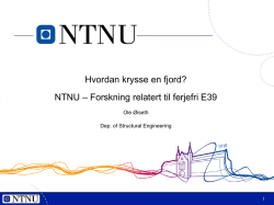 Hvordan krysse en fjord? NTNU – Forskning relatert til ferjefri E39