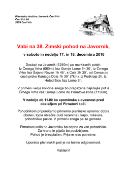 Zimski pohod na Javornik - Planinsko društvo Idrija