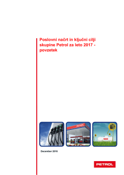 Poslovni načrt in ključni cilji skupine Petrol za leto 2017