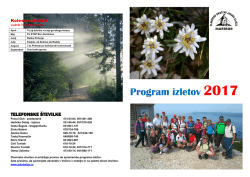 Program 2017 - Planinsko društvo Jakoba Aljaža Maribor