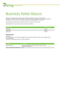 Business Pallet Return. Voimassa 1.1.2017