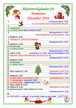 Aktivitetsk December Aktivitetsk Aktivitetskalender for alender for