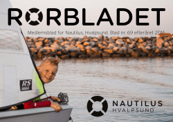 1 Medlemsblad for Nautilus, Hvalpsund. Blad nr. 69 efteråret 2016