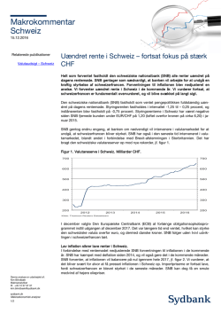 Uændret rente i Schweiz