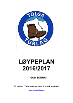 løypeplan 2016/2017
