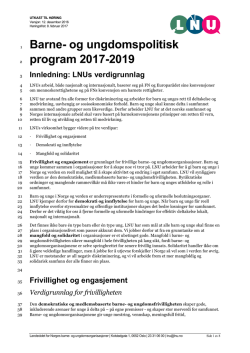 Barne- og ungdomspolitisk program 2017-2019