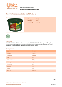 Knorr Hollandaisesaus, tradisjonell 27L / 3,4 kg