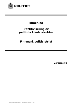 Tilråding lokal struktur Finnmark