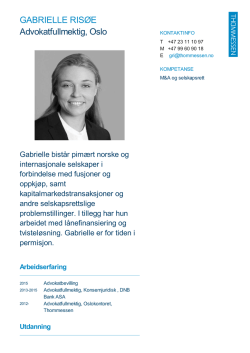 Gabrielle Risøe | Advokatfirmaet Thommessen