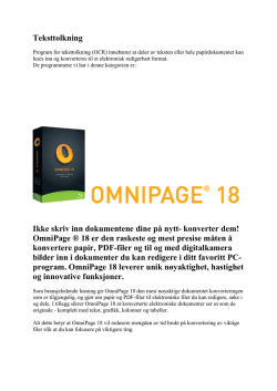 OmnPage 18 - Nuance Power PDF