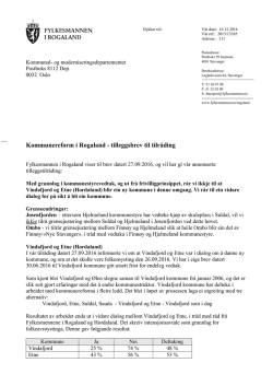 Kommunereform i Rogaland - tilleggsbrev til