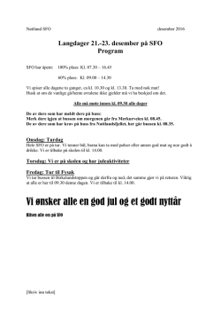 Program for høstferien på SFO 2005
