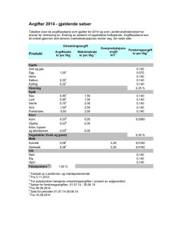 Avgifter 2014 - Landbruksdirektoratet