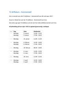 T2 driftskurs – Kommersiell