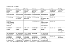 Ukeplan uke 44, 31/10-5/11 Mandag Tirsdag Onsdag Torsdag