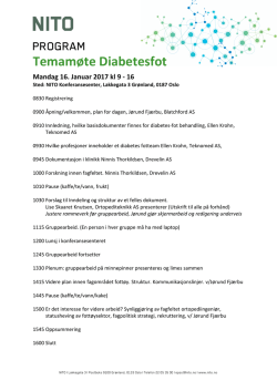 Program Temamøte Diabetesfot 16. januar 2017