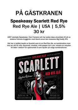 Speakeasy Scarlett Red Rye, Red Rye Ale