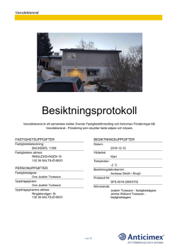 Besiktningsprotokoll - Svensk Fastighetsförmedling