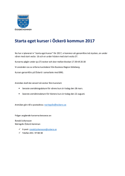 Starta eget kurser i Öckerö kommun 2017
