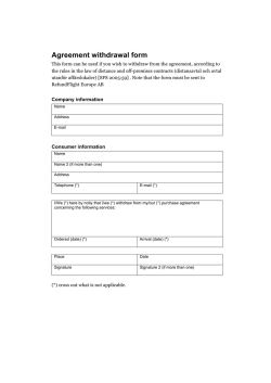 Agreement withdrawal form