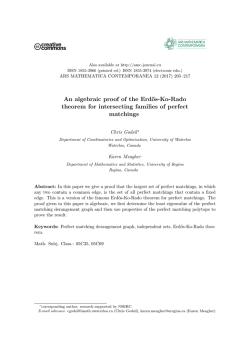 An algebraic proof of the Erdős-Ko-Rado theorem for intersecting