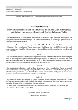 Folketingsbeslutning om Danmarks ratifikation af den i Bruxelles