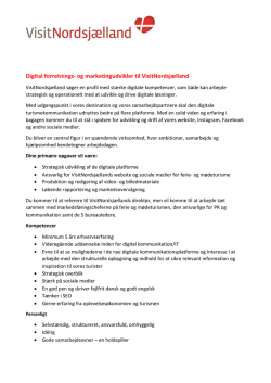 Digital forretnings- og marketingudvikler til VisitNordsjælland