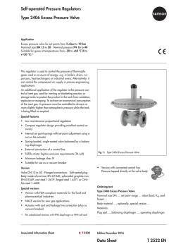 Data Sheet T 2522 EN Self-operated Pressure Regulators