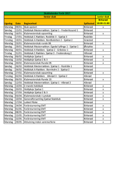 Sæsonplan 1. halvår 2017