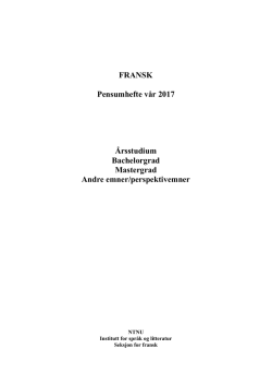 Pensumliste fransk vår 2017