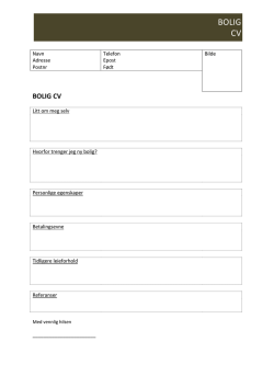 Mal Bolig CV Oslo kommune