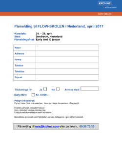 Påmelding til FLOW-SKOLEN i Nederland, april 2017